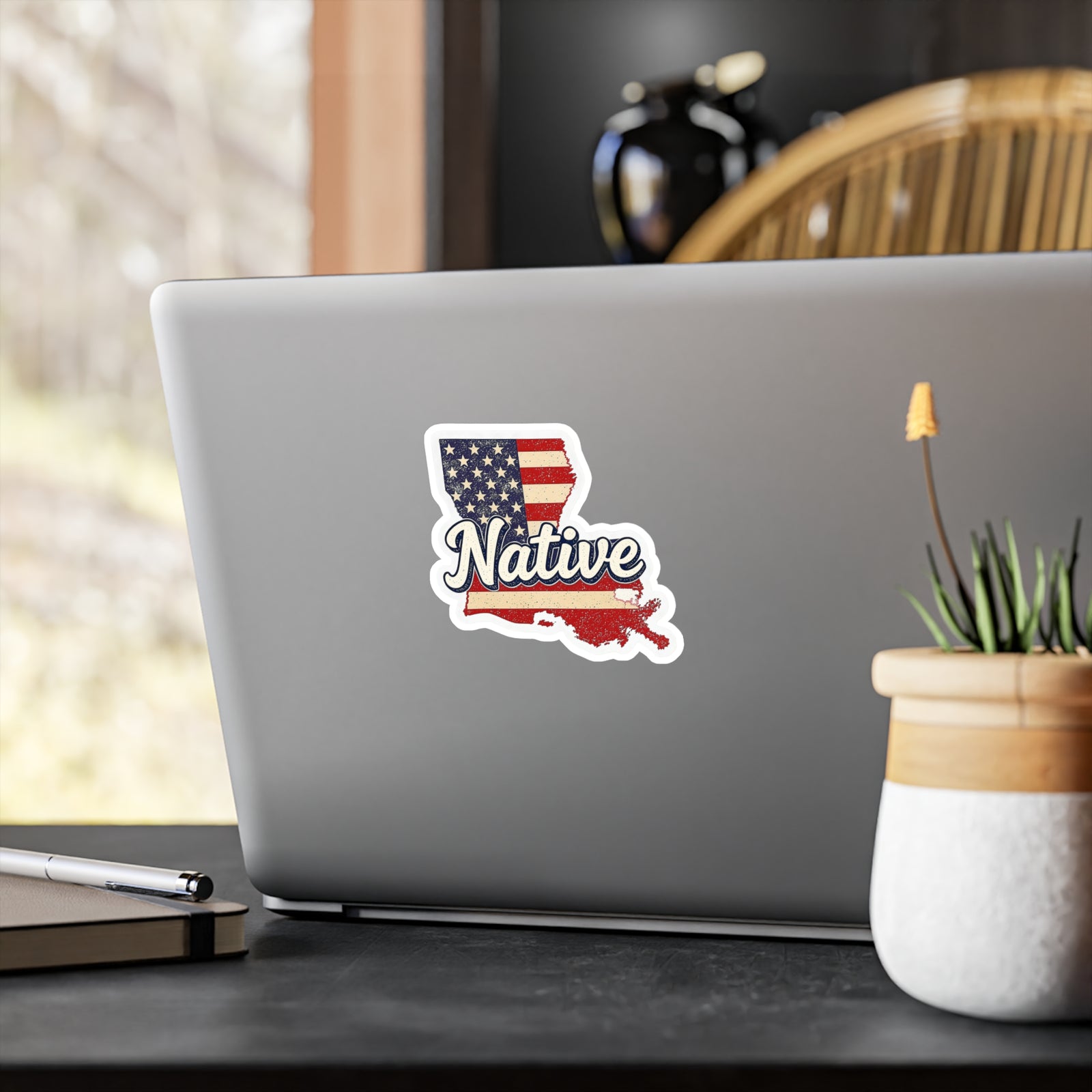 Louisiana Native - Vintage Patriotic State Pride Kiss-Cut Vinyl Sticker
