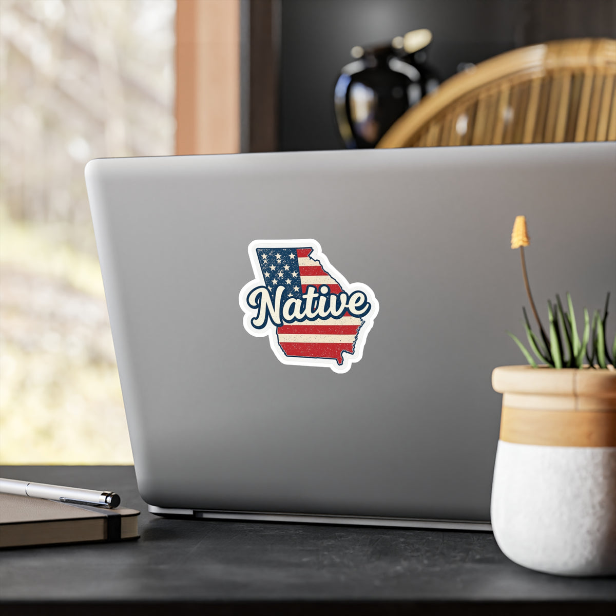 Georgia Native - Vintage Patriotic State Pride Kiss-Cut Vinyl Sticker