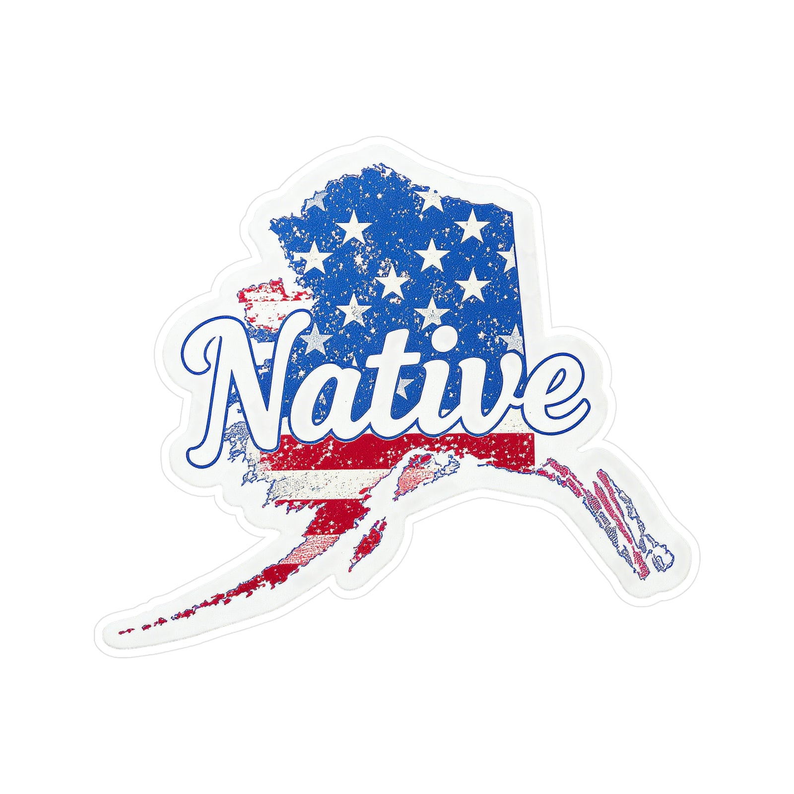 Alaska Native - Vintage Patriotic State Pride Kiss-Cut Vinyl Sticker