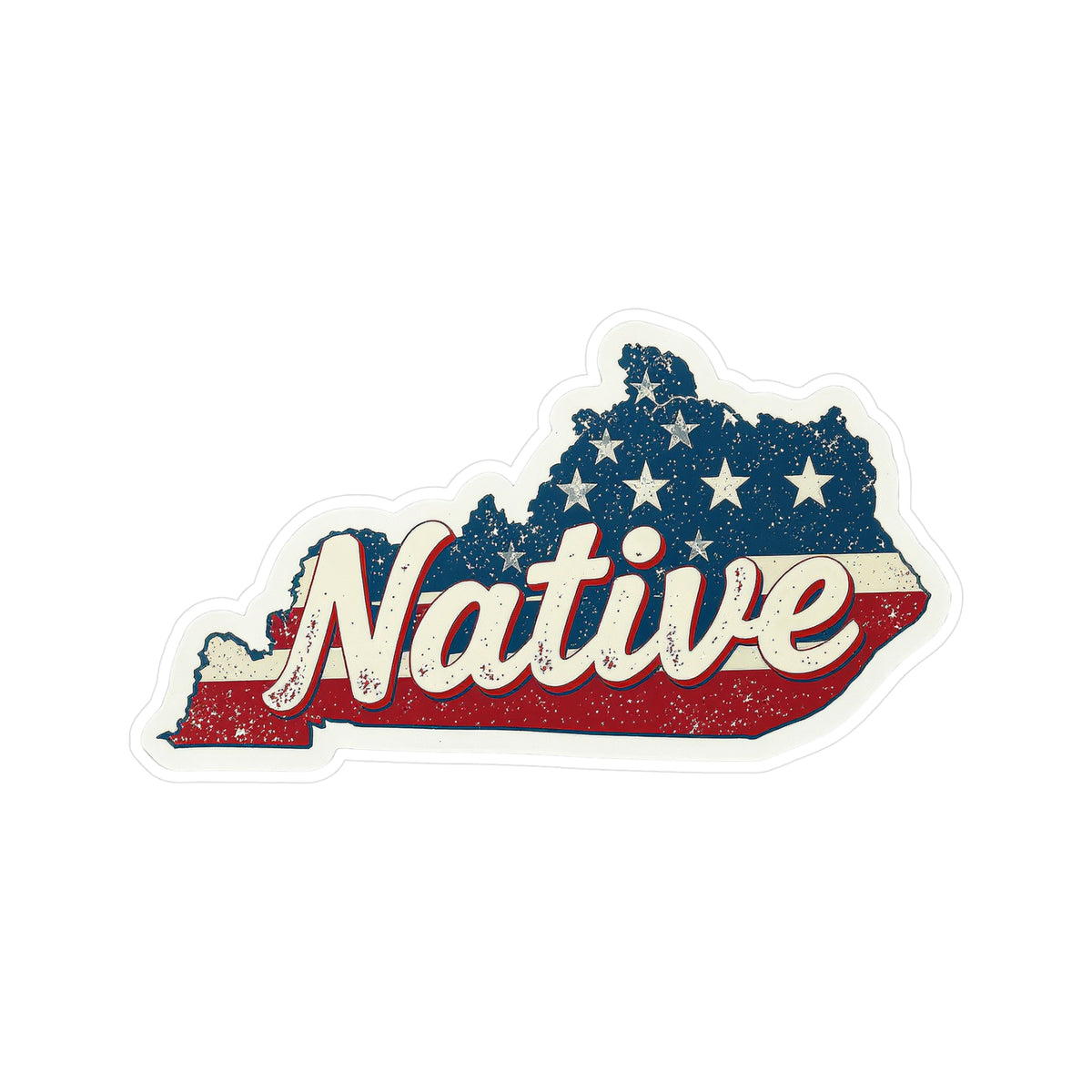 Kentucky Native - Vintage Patriotic State Pride Kiss-Cut Vinyl Sticker
