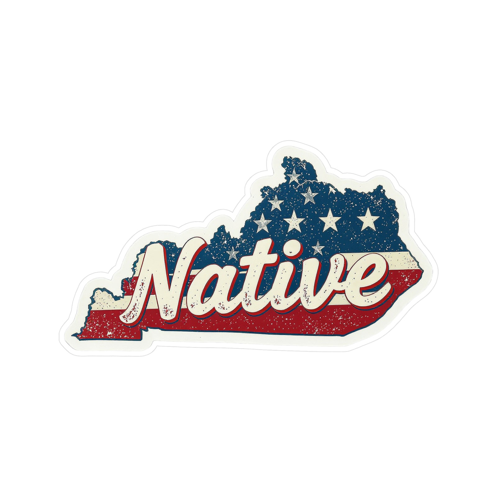 Kentucky Native - Vintage Patriotic State Pride Kiss-Cut Vinyl Sticker