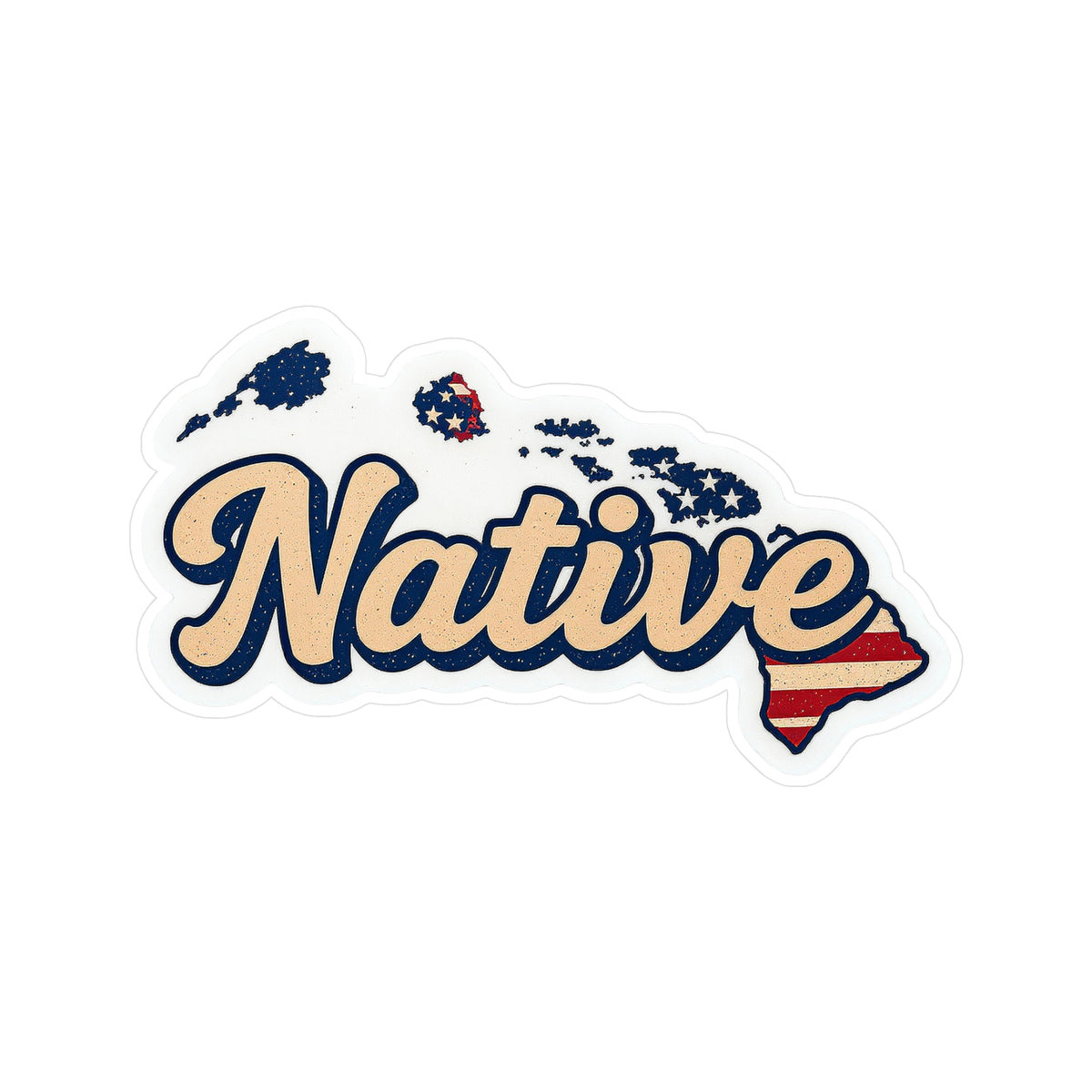 Hawaii Native - Vintage Patriotic State Pride Kiss-Cut Vinyl Sticker