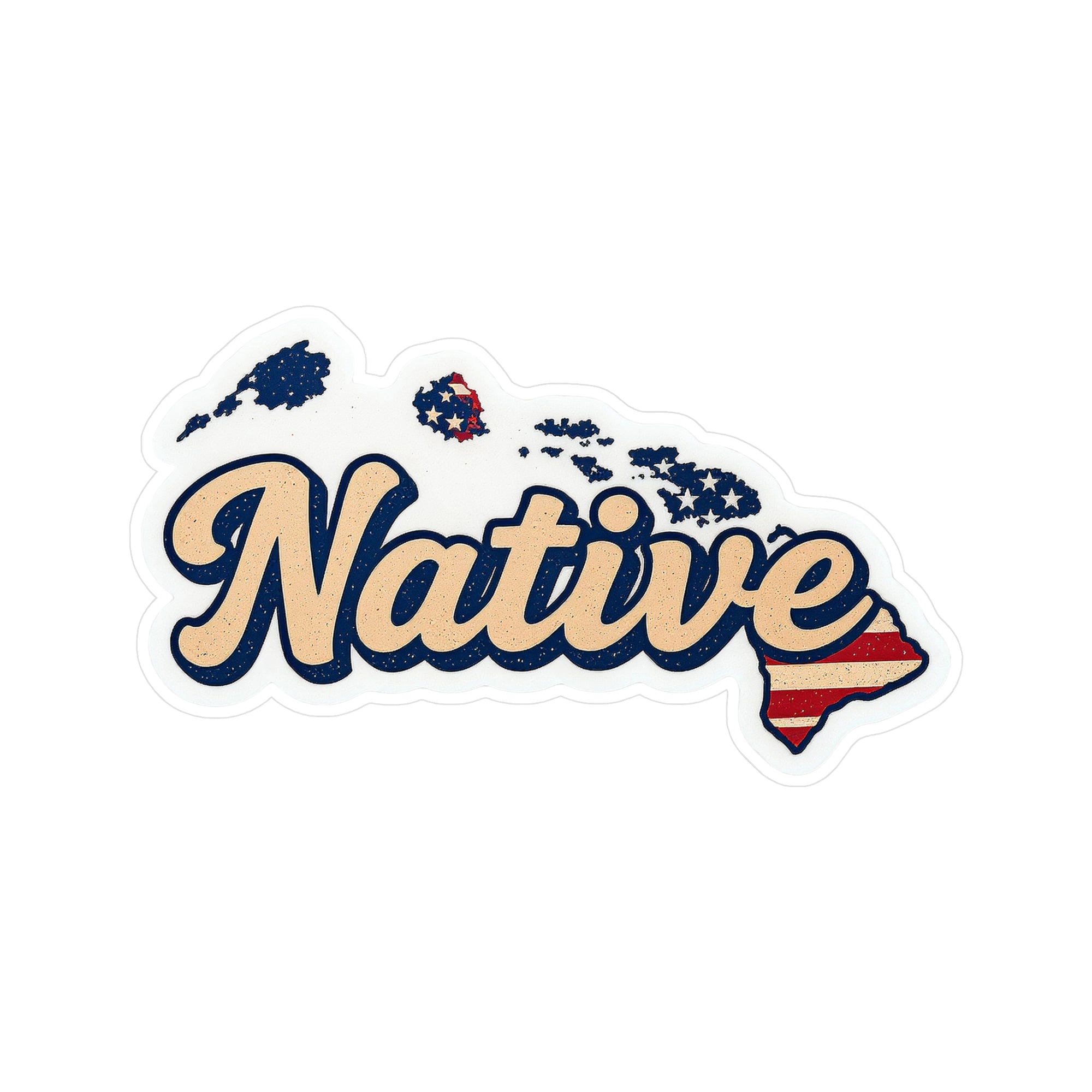 Hawaii Native - Vintage Patriotic State Pride Kiss-Cut Vinyl Sticker
