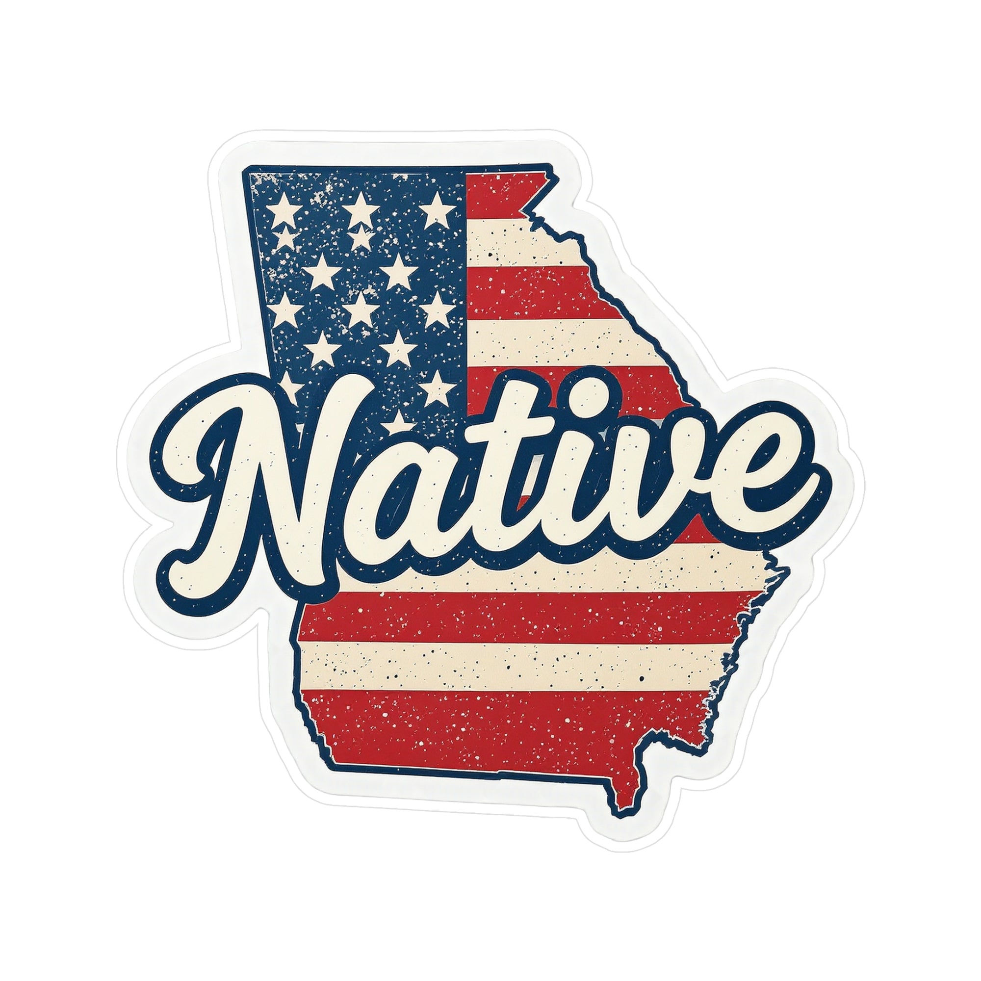Georgia Native - Vintage Patriotic State Pride Kiss-Cut Vinyl Sticker